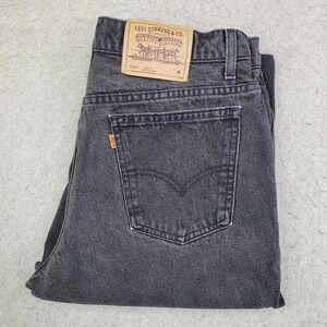 Vintage 90s Levi's 912 Slim Fit Tapered Leg Black Jeans 16 Reg Orange Tab Paper